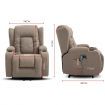 Electric Massage Chair Linen Fabric Recliner Sofa Lift Motor Swivel Armchair 8 Point Heating Seat