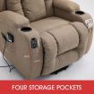 Electric Massage Chair Linen Fabric Recliner Sofa Lift Motor Swivel Armchair 8 Point Heating Seat