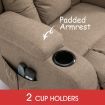 Electric Massage Chair Linen Fabric Recliner Sofa Lift Motor Swivel Armchair 8 Point Heating Seat
