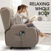 Electric Massage Chair Linen Fabric Recliner Sofa Lift Motor Swivel Armchair 8 Point Heating Seat