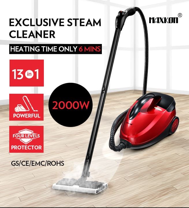 Maxkon 1.5L Steam Cleaner Mop 13-in-1 High Pressure Floor Window Carpet Steamer