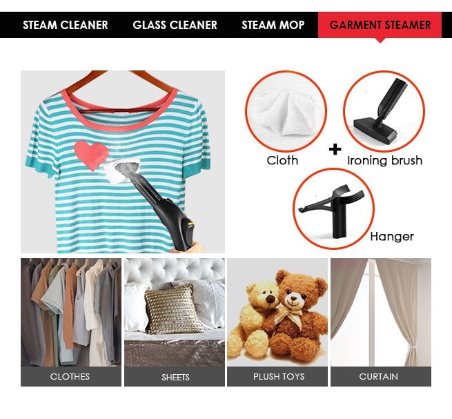 Maxkon 1.5L Steam Cleaner Mop 13-in-1 High Pressure Floor Window Carpet Steamer