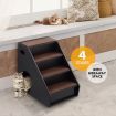 Wooden 4 Steps Dog Cat Stairs Pet Ramp Folding Doggy Ladder W/ Hideaway Space