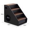 Wooden 4 Steps Dog Cat Stairs Pet Ramp Folding Doggy Ladder W/ Hideaway Space