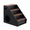 Wooden 4 Steps Dog Cat Stairs Pet Ramp Folding Doggy Ladder W/ Hideaway Space