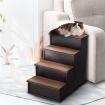 Wooden 4 Steps Dog Cat Stairs Pet Ramp Folding Doggy Ladder