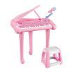 37 Key Kids Electronic Keyboard Piano Organ Musical Toy w/Microphone & Stool