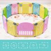 ABST 14 Sided Panel Kids Baby Playpen Interactive Baby Room Foldable Safety Gates Bear Design