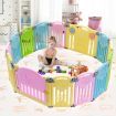 ABST 14 Sided Panel Kids Baby Playpen Interactive Baby Room Foldable Safety Gates Bear Design