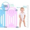 ABST 14 Sided Panel Kids Baby Playpen Interactive Baby Room Foldable Safety Gates Bear Design