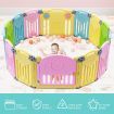 ABST 14 Sided Panel Kids Baby Playpen Interactive Baby Room Foldable Safety Gates Bear Design
