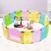 ABST 16 Sided Panel Kids Baby Playpen Interactive Baby Room Foldable Safety Gates Bear Design