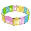 ABST 16 Sided Panel Kids Baby Playpen Interactive Baby Room Foldable Safety Gates Bear Design
