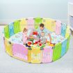 ABST 20 Sided Panel Kids Baby Playpen Interactive Baby Room Foldable Safety Gates Bear Design