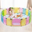ABST 20 Sided Panel Kids Baby Playpen Interactive Baby Room Foldable Safety Gates Bear Design