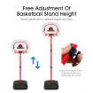 2.4m Large Kids Portable Basketball Hoop Stand System Set Adjustable Height Net Ring Ball