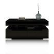 New Modern Black Coffee Table 4-Drawer Storage Shelf High Gloss Wood Living Room Furniture