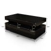 New Modern Black Coffee Table 4-Drawer Storage Shelf High Gloss Wood Living Room Furniture