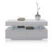 New Modern White Coffee Table 4-Drawer Storage Shelf High Gloss Wood Living Room Furniture