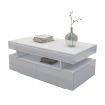 New Modern White Coffee Table 4-Drawer Storage Shelf High Gloss Wood Living Room Furniture