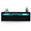 180cm Modern Wooden TV Unit Side Cabinet RGB LED High Gloss Front-Black