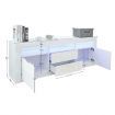200cm Modern Wooden TV Unit Side Cabinet RGB LED High Gloss Front-White