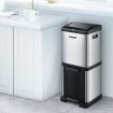 34L Rubbish Bin Pedal Dustbin Kitchen Waste Garbage Trash Can Household Stepbin Dual Two Layer Press Top