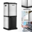 34L Rubbish Bin Pedal Dustbin Kitchen Waste Garbage Trash Can Household Stepbin Dual Two Layer Press Top