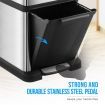 34L Rubbish Bin Pedal Dustbin Kitchen Waste Garbage Trash Can Household Stepbin Dual Two Layer Press Top
