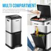 34L Rubbish Bin Pedal Dustbin Kitchen Waste Garbage Trash Can Household Stepbin Dual Two Layer Press Top