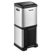 34L Rubbish Bin Pedal Dustbin Kitchen Waste Garbage Trash Can Household Stepbin Dual Two Layer Press Top