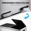 60L Rubbish Bin Dual Compartment Dustbin Pedal Recycling Trashcan Kitchen Waste Garbage Stainless Steel