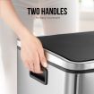 60L Rubbish Bin Dual Compartment Dustbin Pedal Recycling Trashcan Kitchen Waste Garbage Stainless Steel