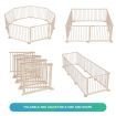 8 Panel Wooden Kids Playpen Foldable Removable - Burlywood