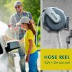 Wall Mount Garden Hose Reel High Pressure Hose Nozzle Self Coiling 7 Modes-25m
