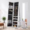 360 Degree Rotatable Mirror Jewellery Cabinet with Necklace Earring Ring Holders