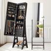 Versatile Mirror Jewellery Cabinet Auto LED light-Brown