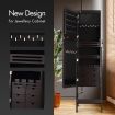 Versatile Mirror Jewellery Cabinet Auto LED light-Brown