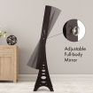 Versatile Mirror Jewellery Cabinet Auto LED light-Brown