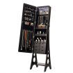 Versatile Mirror Jewellery Cabinet Auto LED light-Brown