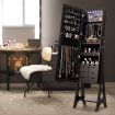 Versatile Mirror Jewellery Cabinet Auto LED light-Brown