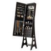 Versatile Mirror Jewellery Cabinet Auto LED light-Brown