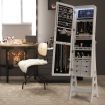 Versatile Mirror Jewellery Cabinet Auto LED light-White