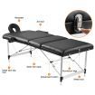 80cm Aluminium Massage Table Bed Therapy Equipment-Black