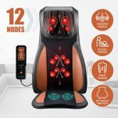 Full Body Massage Cushion Shiatsu Neck Back Massager Chair Pad Car Massaging Seat-Orange