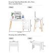 Wooden Makeup Table w/ Flip Top Lid Mirror Cabinet Stool