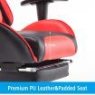 Ergonomic High Back Leather Office Chair Desk Gaming Chair-Red
