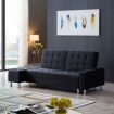 Multifunctional 3 Seater Leather Sofa Bed w/ Footstool Hidden Storage