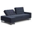 Multifunctional 3 Seater Leather Sofa Bed w/ Footstool Hidden Storage