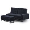 Multifunctional 3 Seater Leather Sofa Bed w/ Footstool Hidden Storage